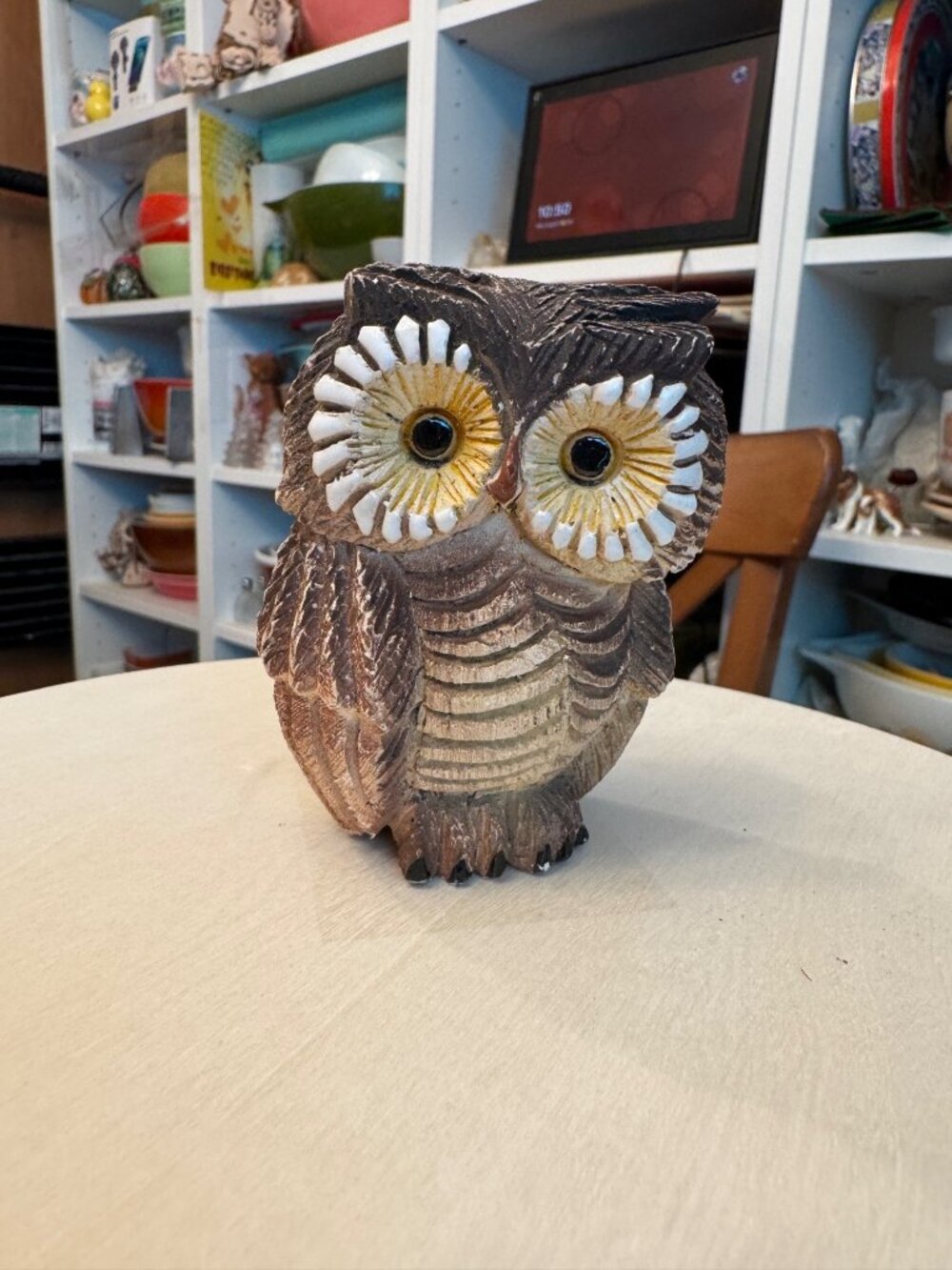 Vintage 1970’s Owl Artesania Rinconada Owl Figurine, Uruguay Clay and Ceramic  R